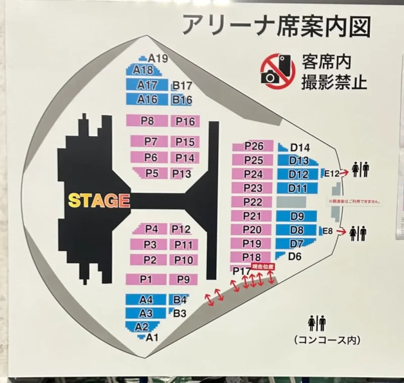 セブチ SEVENTEEN TOUR 2023 FOLLOW TO JAPAN 福岡PayPayドームのアリーナ座席表