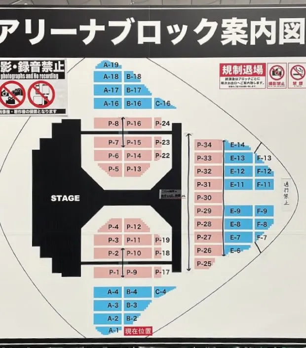 セブチ SEVENTEEN TOUR 2023 FOLLOW TO JAPAN 東京ドームのアリーナ座席表