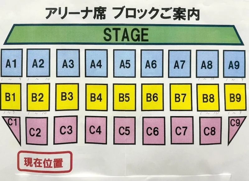 とんねるず ライブ 2024 武道館のアリーナ座席表