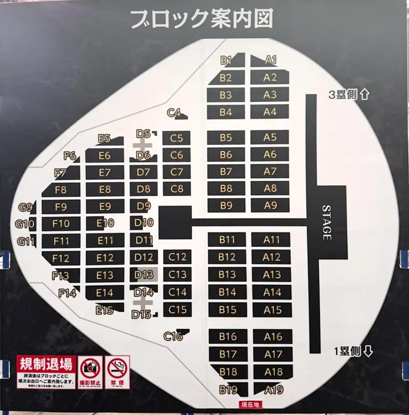 三代目 J SOUL BROTHERS ライブツアー 2025 "KINGDOM" 埼玉・ベルーナドームのアリーナ座席表