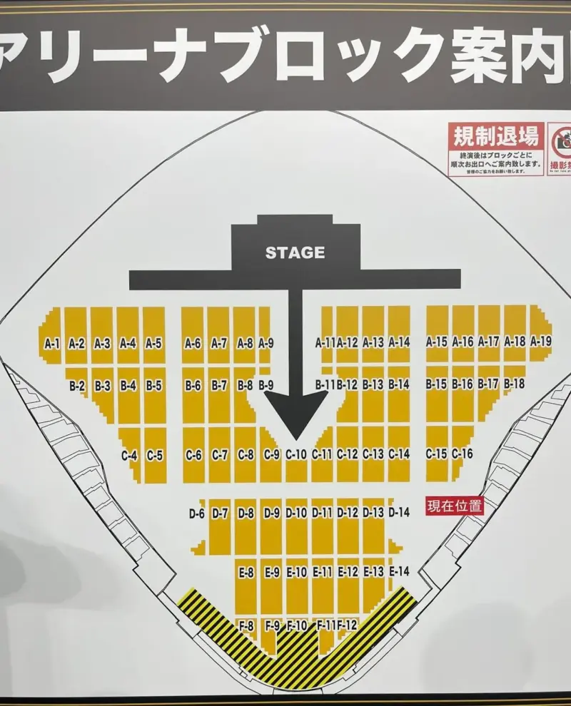 GLAY EXPO ライブ 2025 GRAND FINALE 東京ドームのアリーナ座席表