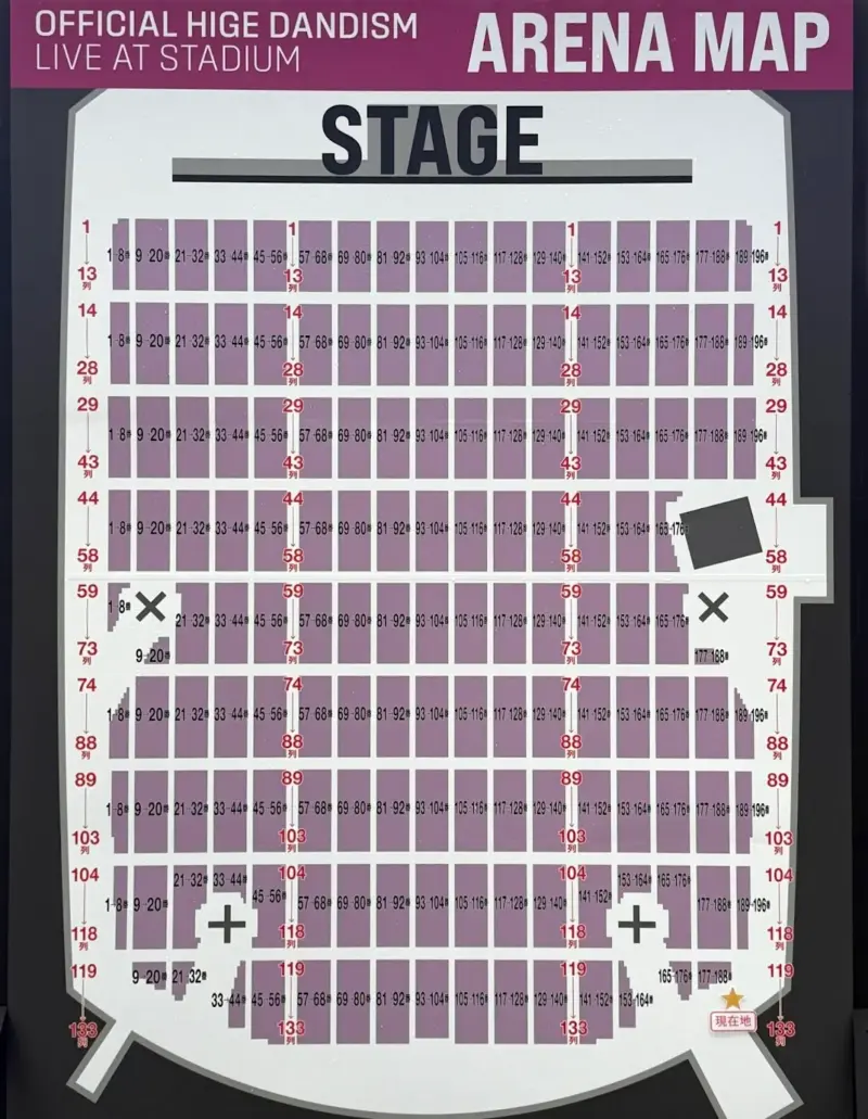 Official髭男dism LIVE at STADIUM 2025 東京・日産スタジアムのアリーナ座席表