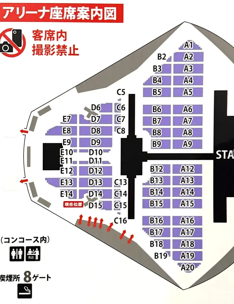 ASTRO ライブ 2025 The 4th ASTROAD Stargraphy 福岡PayPayドームのアリーナ座席表