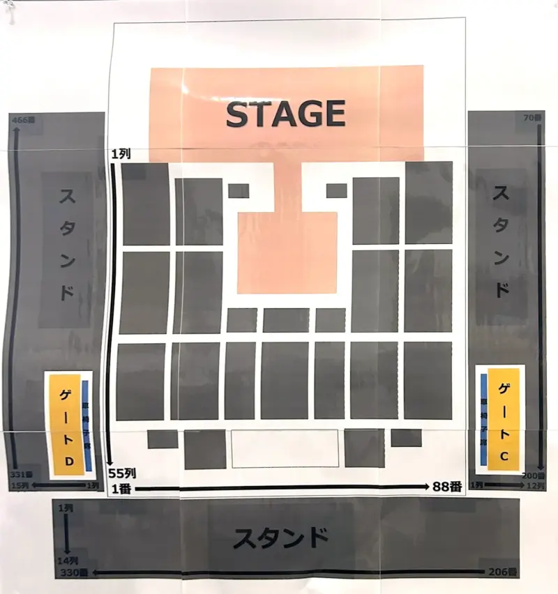 INI ライブ 2025 XQUARE 香川あなぶきアリーナの座席表